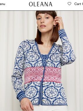 Oleana Norway Ming Silk Merino Wool Cardigan Sweater Women’s Medium New